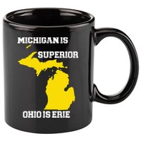 Michigan Is Superior Ohio Is Erie Funny Michigan Map 11oz C Handle Ceramic Mug