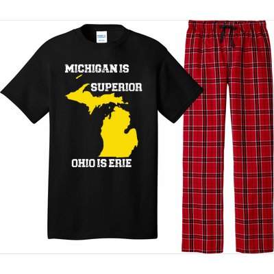 Michigan Is Superior Ohio Is Erie Funny Michigan Map Pajama Set