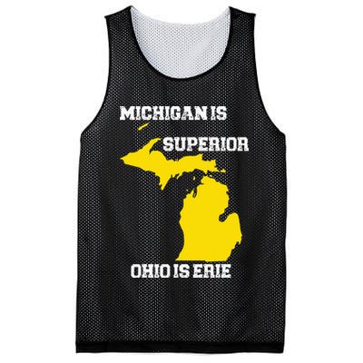 Michigan Is Superior Ohio Is Erie Funny Michigan Map Mesh Reversible Basketball Jersey Tank