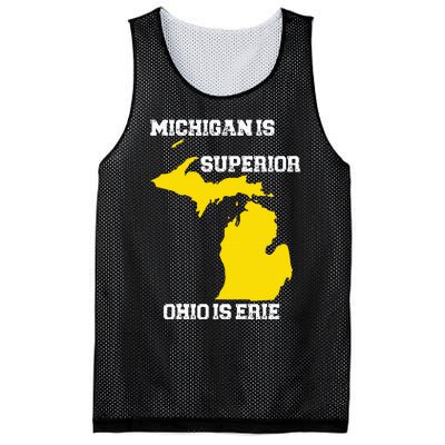 Michigan Is Superior Ohio Is Erie Funny Michigan Map Mesh Reversible Basketball Jersey Tank