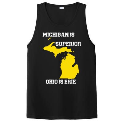 Michigan Is Superior Ohio Is Erie Funny Michigan Map PosiCharge Competitor Tank