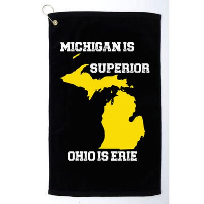 Michigan Is Superior Ohio Is Erie Funny Michigan Map Golf Towel
