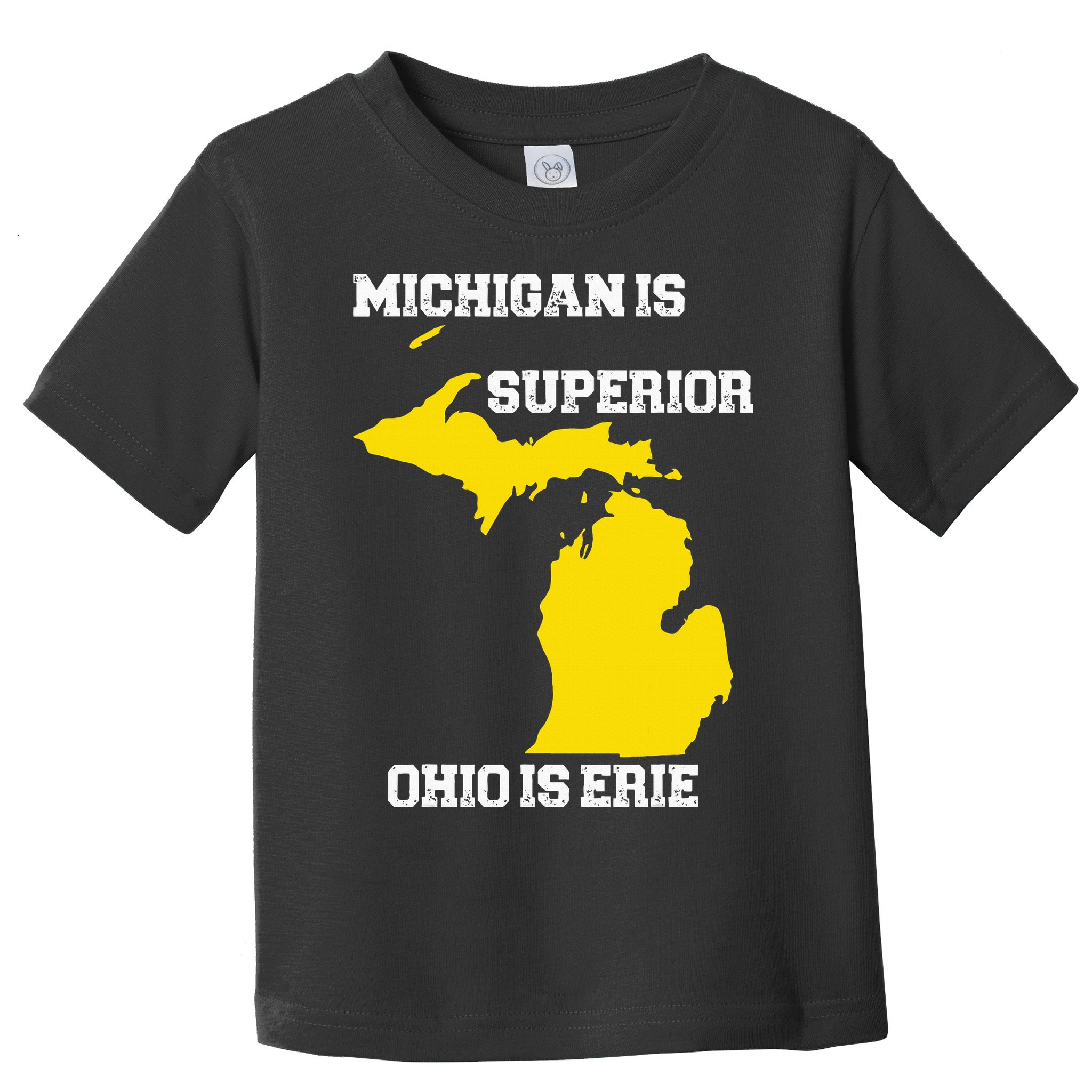 Michigan Is Superior Ohio Is Erie Funny Michigan Map Toddler T-Shirt