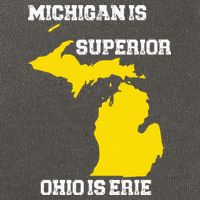 Michigan Is Superior Ohio Is Erie Funny Michigan Map Cotton Canvas Backpack