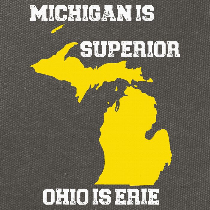 Michigan Is Superior Ohio Is Erie Funny Michigan Map Cotton Canvas Backpack