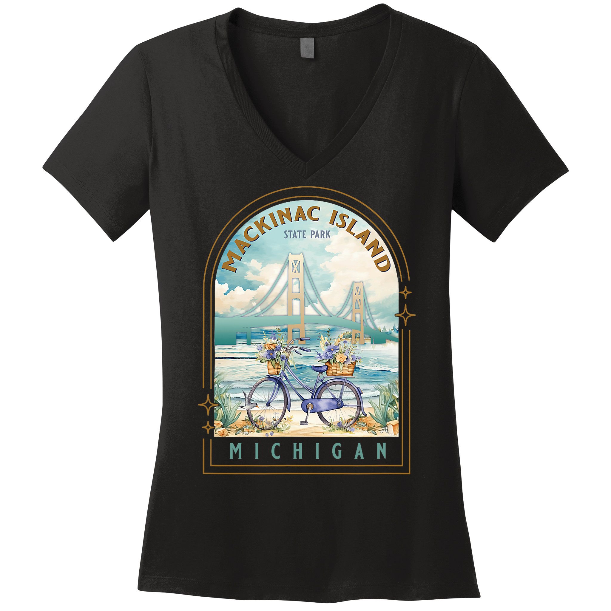 Mackinac Island State Park Michigan Usa Lake Huron Souvenir Women's V-Neck T-Shirt