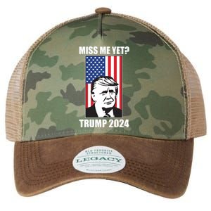 Miss Me Yet? Trump 2024 USA American Flag Legacy Tie Dye Trucker Hat