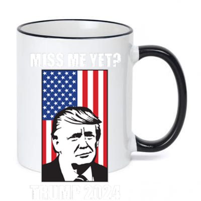 Miss Me Yet? Trump 2024 USA American Flag 11oz Black Color Changing Mug