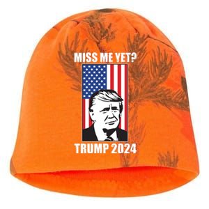 Miss Me Yet? Trump 2024 USA American Flag Kati - Camo Knit Beanie