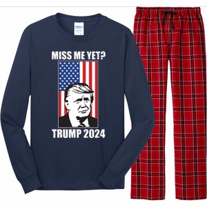 Miss Me Yet? Trump 2024 USA American Flag Long Sleeve Pajama Set