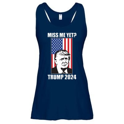 Miss Me Yet? Trump 2024 USA American Flag Ladies Essential Flowy Tank