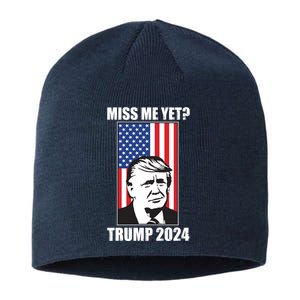 Miss Me Yet? Trump 2024 USA American Flag Sustainable Beanie