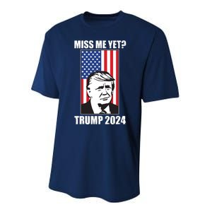 Miss Me Yet? Trump 2024 USA American Flag Performance Sprint T-Shirt