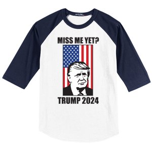 Miss Me Yet? Trump 2024 USA American Flag Baseball Sleeve Shirt