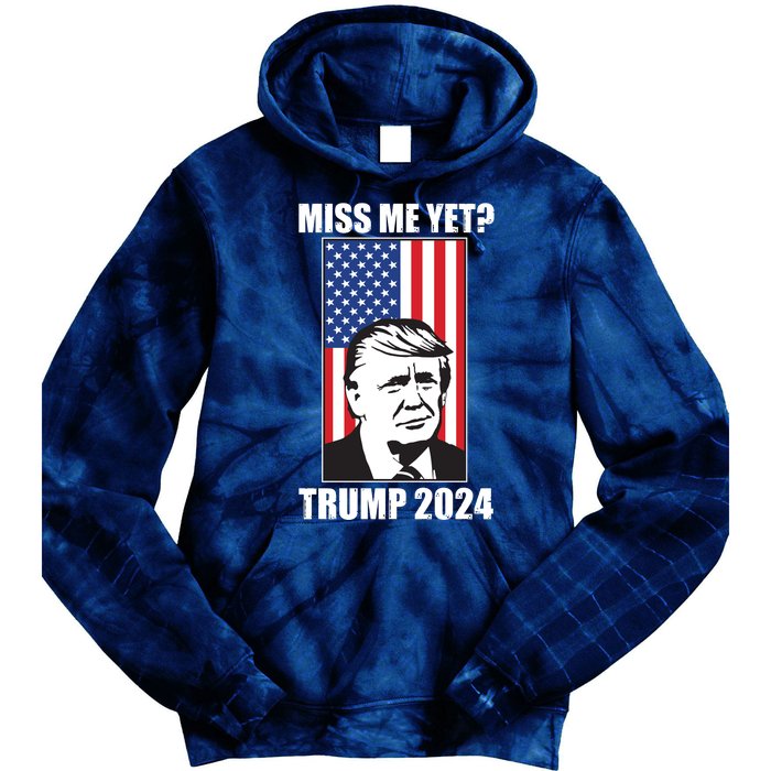 Miss Me Yet? Trump 2024 USA American Flag Tie Dye Hoodie