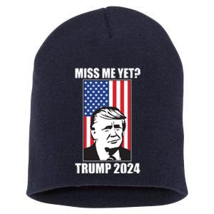 Miss Me Yet? Trump 2024 USA American Flag Short Acrylic Beanie