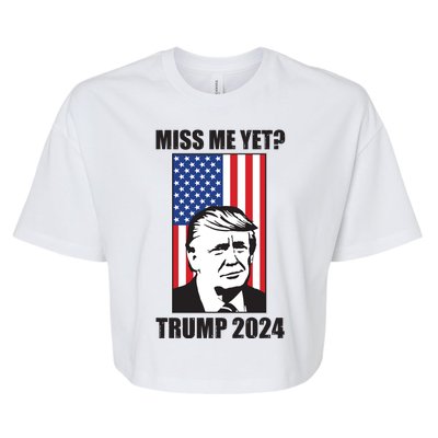 Miss Me Yet? Trump 2024 USA American Flag Bella+Canvas Jersey Crop Tee