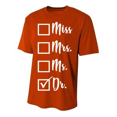 Miss Mrs Ms Dr Youth Performance Sprint T-Shirt