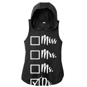 Miss Mrs Ms Dr Ladies PosiCharge Tri-Blend Wicking Draft Hoodie Tank