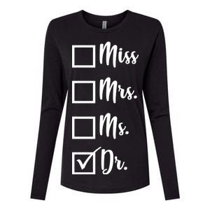 Miss Mrs Ms Dr Womens Cotton Relaxed Long Sleeve T-Shirt