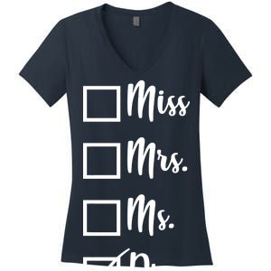 Miss Mrs Ms Dr Women's V-Neck T-Shirt