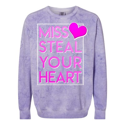 Miss Steal Your Heart Valentines Day Colorblast Crewneck Sweatshirt