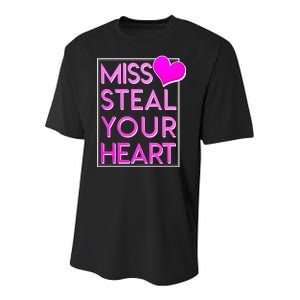 Miss Steal Your Heart Valentines Day Youth Performance Sprint T-Shirt