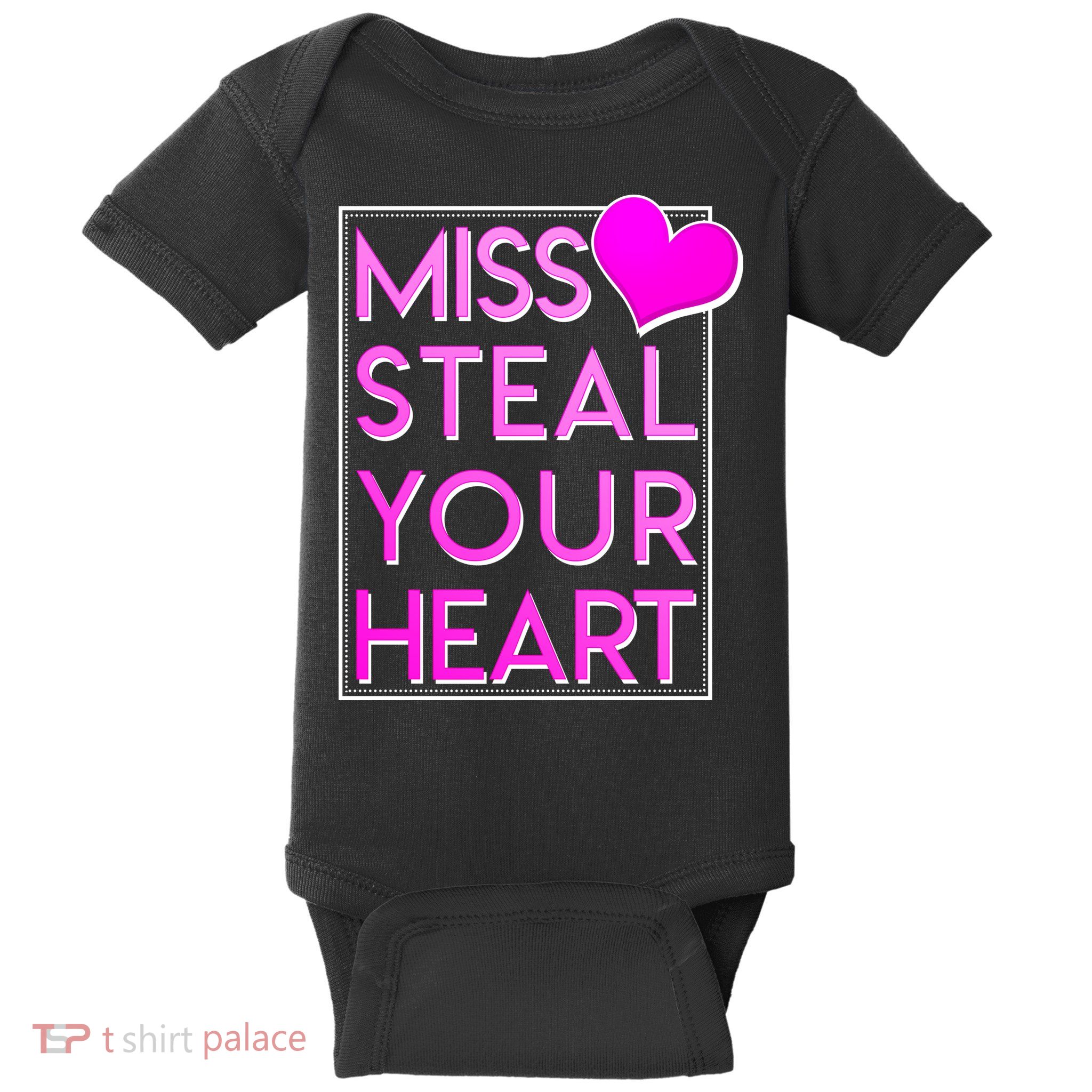 Miss Steal Your Heart Valentines Day Baby Bodysuit