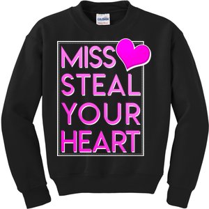 Miss Steal Your Heart Valentines Day Kids Sweatshirt