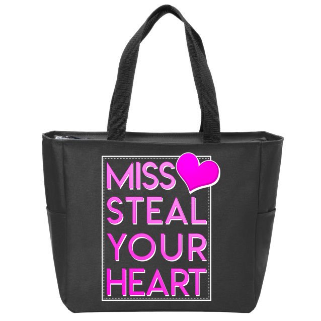 Miss Steal Your Heart Valentines Day Zip Tote Bag