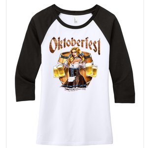 Miss Wiesn Oktoberfest Women's Tri-Blend 3/4-Sleeve Raglan Shirt