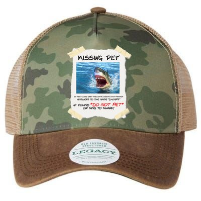 Missing Pet Funny Great White Shark  Legacy Tie Dye Trucker Hat
