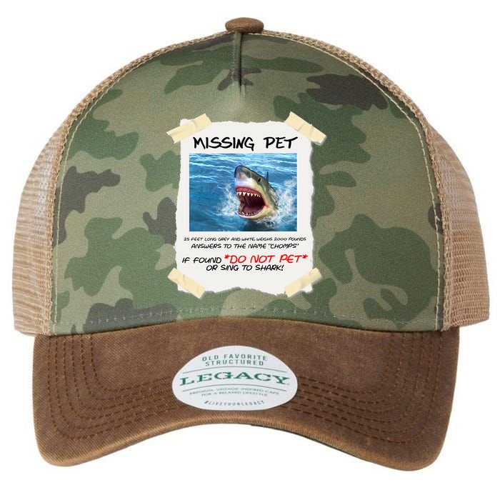 Missing Pet Funny Great White Shark  Legacy Tie Dye Trucker Hat