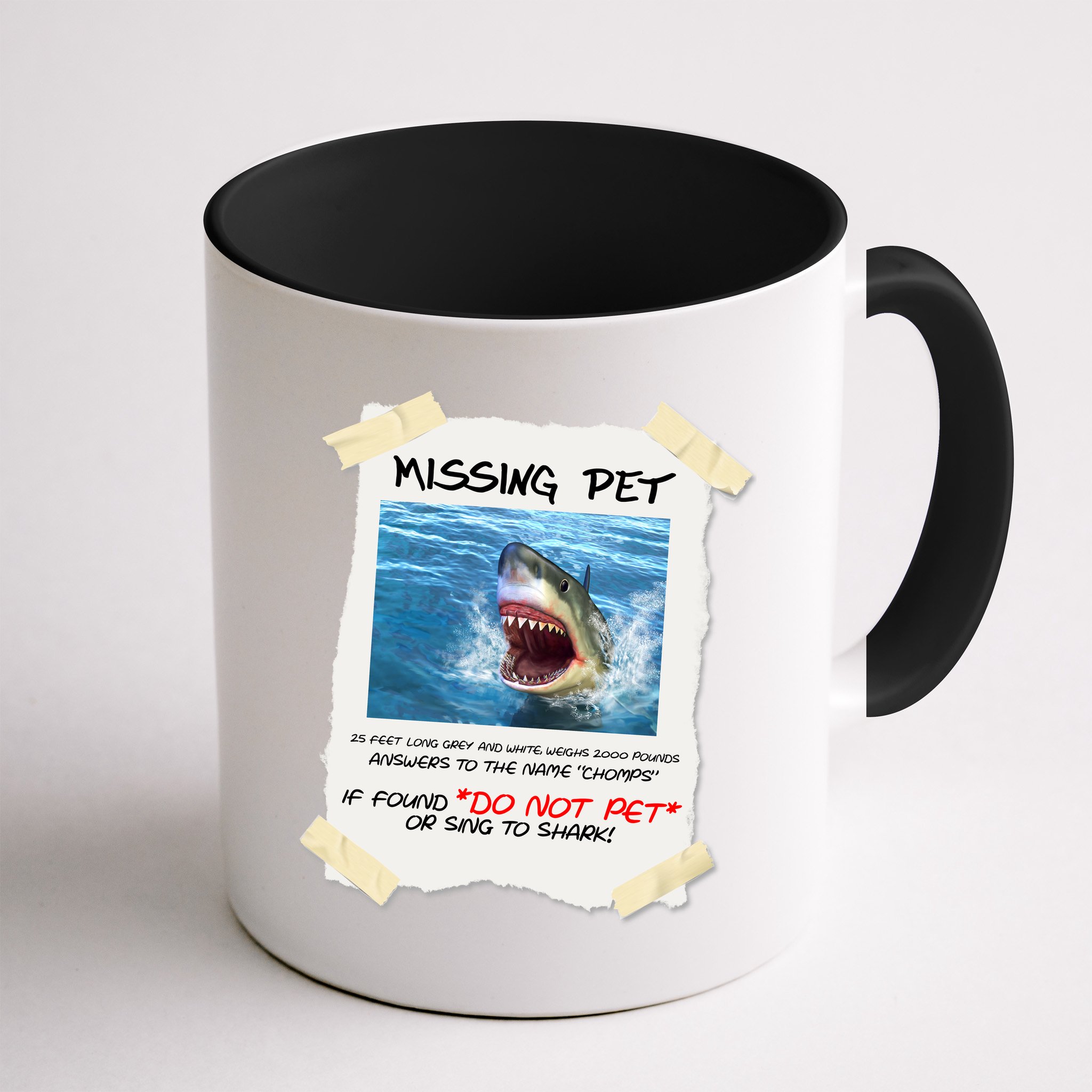 Missing Pet Funny Great White Shark  Mug