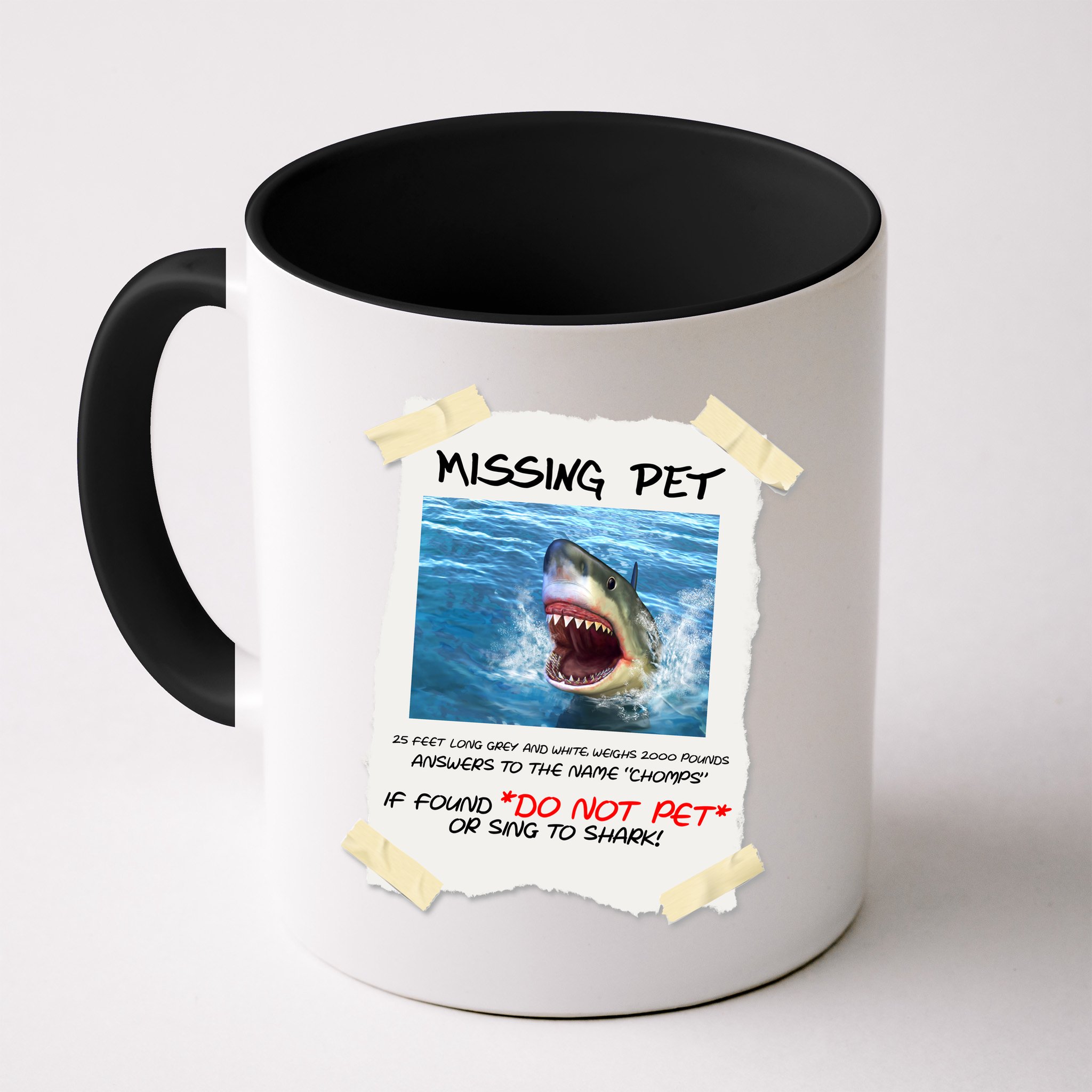 Missing Pet Funny Great White Shark  Mug