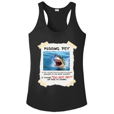 Missing Pet Funny Great White Shark  Ladies PosiCharge Competitor Racerback Tank