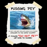 Missing Pet Funny Great White Shark  Cropped Pullover Crew