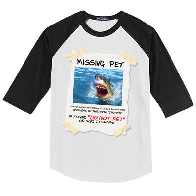 Missing Pet Funny Great White Shark  Kids Colorblock Raglan Jersey