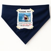 Missing Pet Funny Great White Shark  USA-Made Doggie Bandana