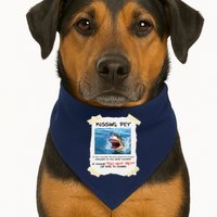 Missing Pet Funny Great White Shark  USA-Made Doggie Bandana
