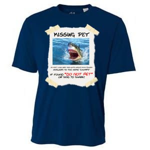 Missing Pet Funny Great White Shark  Cooling Performance Crew T-Shirt