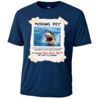 Missing Pet Funny Great White Shark  Cooling Performance Crew T-Shirt