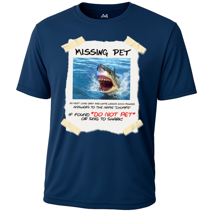 Missing Pet Funny Great White Shark  Cooling Performance Crew T-Shirt