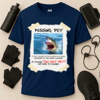 Missing Pet Funny Great White Shark  Cooling Performance Crew T-Shirt