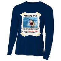 Missing Pet Funny Great White Shark  Cooling Performance Long Sleeve Crew