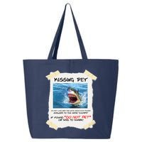 Missing Pet Funny Great White Shark  25L Jumbo Tote