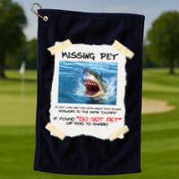 Missing Pet Funny Great White Shark  Golf Towel