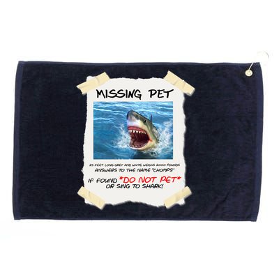 Missing Pet Funny Great White Shark  Grommeted Golf Towel