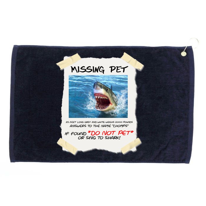 Missing Pet Funny Great White Shark  Grommeted Golf Towel