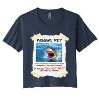 Missing Pet Funny Great White Shark  Women's Crop Top Tee